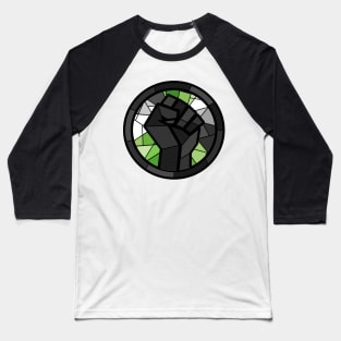 BLM Stained Glass Fist (Aro) Baseball T-Shirt